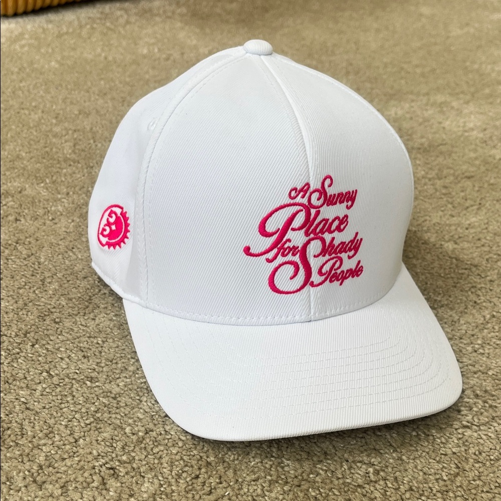 G/FORE White Cap with Pink Logo